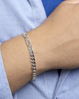 Zilveren Armband geslepen gourmet 6 mm - 1001778