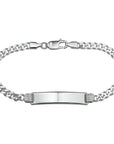 Zilver Wit Graveerarmband Gourmette 4-Zijdes Geslepen Plaat 8 Mm 20 Cm 1005666