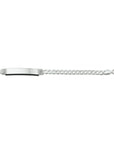 Zilver Wit Graveerarmband Gourmette 4-Zijdes Geslepen Plaat 8 Mm 20 Cm 1005666