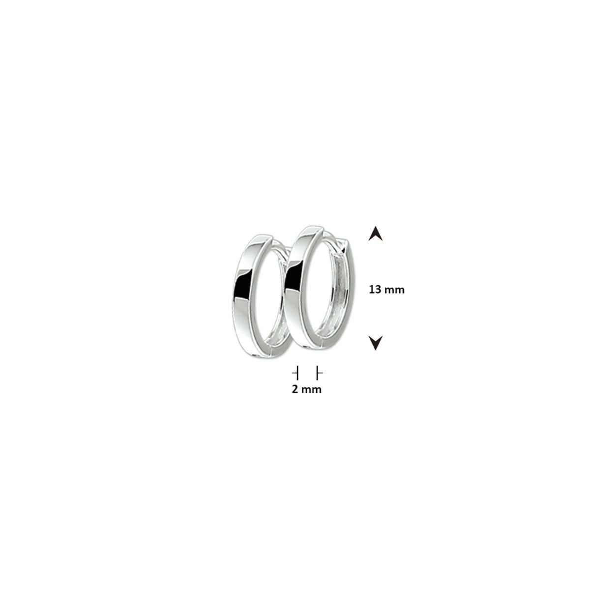 Zilver Klapoorringen 2 MM Vlak 1009796