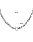 zilver wit collier gourmette 7 mm 45 cm met groot springslot 1017025