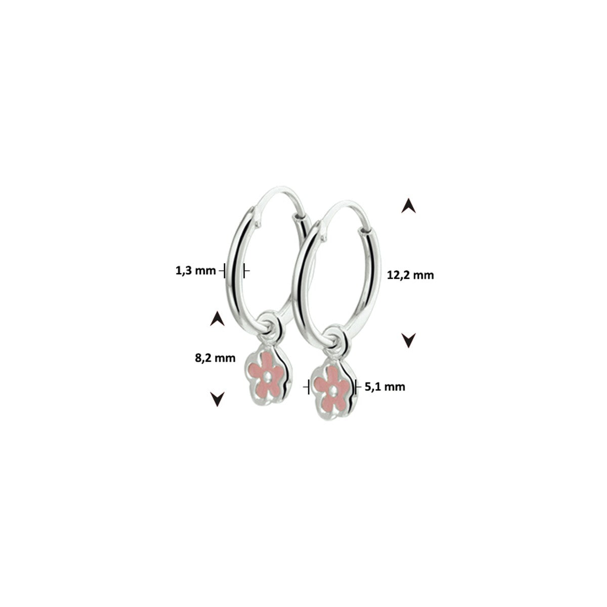 Zilver Oorringhangers Bloem 1019455