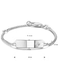 Zilver Wit Graveerarmband Zirkonia Gourmet Plaat 5,0 mm 1019635