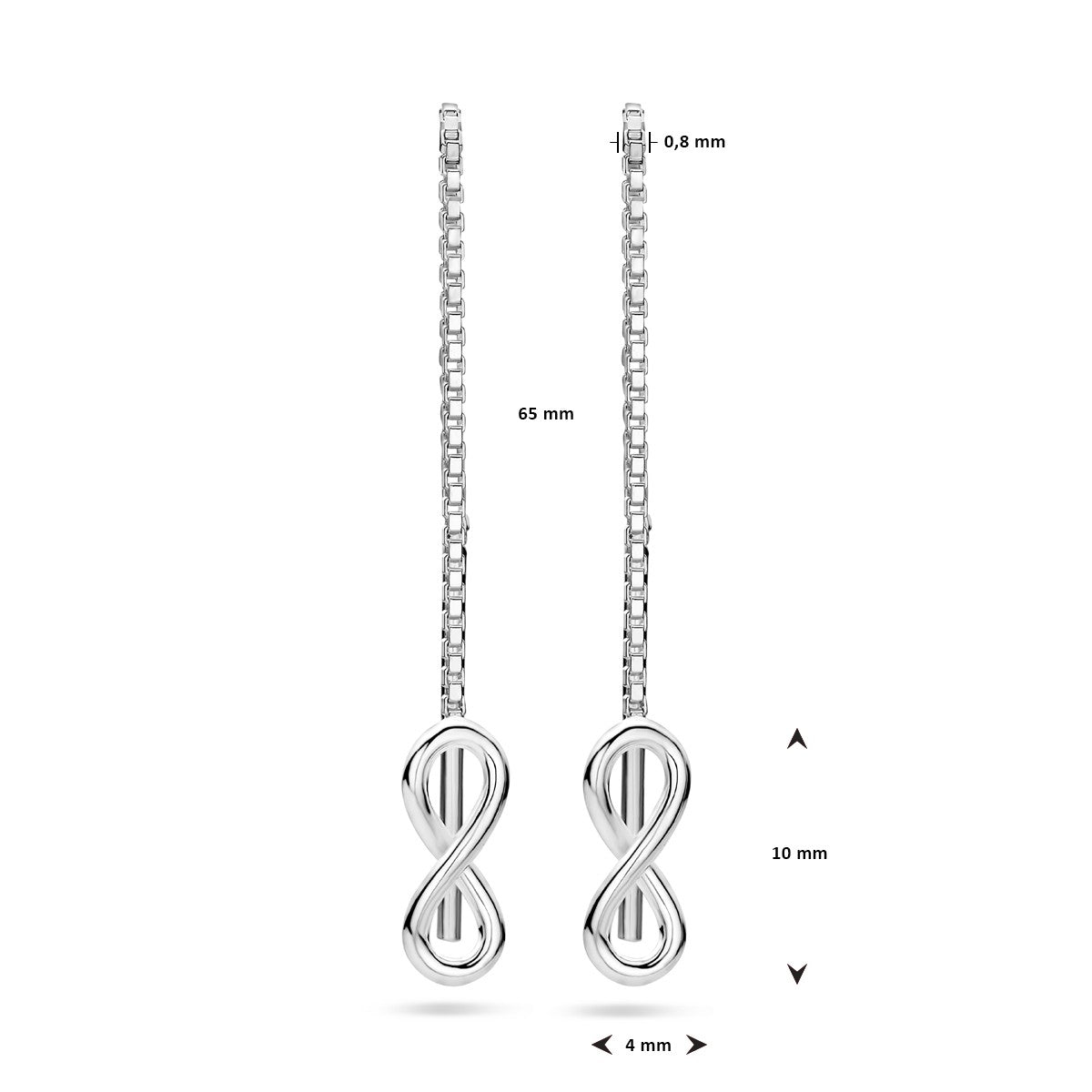 Zilver Doortrekoorbellen Infinity 1019644