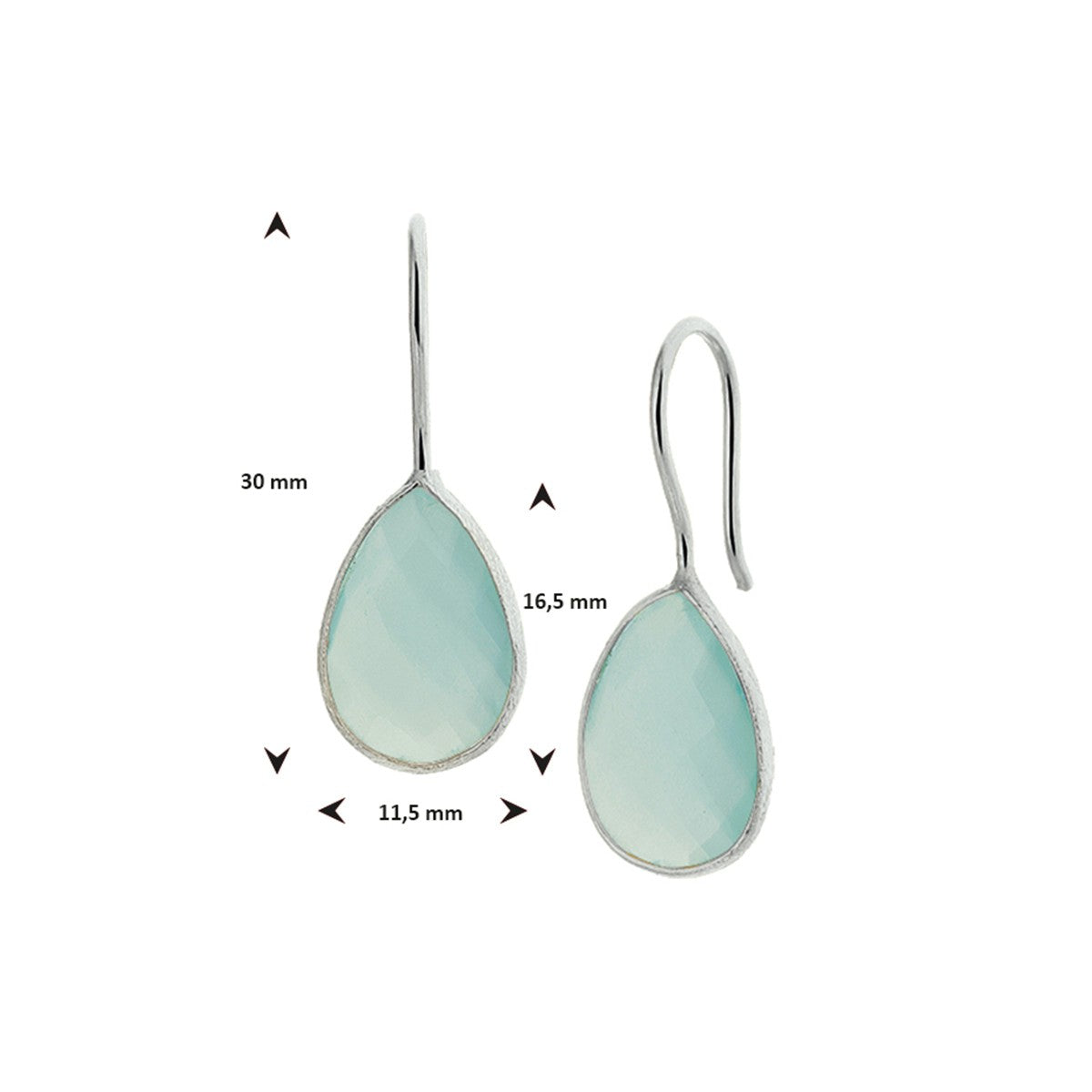 Zilver Oorhangers Chalcedoon Franse Haak 1019931