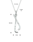 zilver wit collier hanger hockey 41 + 4 cm 1020357