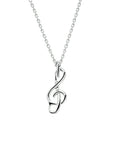 zilver wit collier hanger g-sleutel 41 + 4 cm 1020358