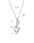 zilver wit collier hanger g-sleutel 41 + 4 cm 1020358