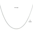 zilver wit collier venetiaans bol 1,2 mm 41 + 4 cm 1021109