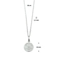 zilver wit collier voetbal 38 cm 1021156