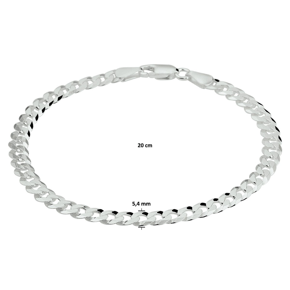 Zilveren armband gourmette 8-zijdes geslepen 5,4 mm - 1021682