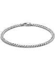 Zilver Wit Armband Gourmette 4,0 Mm 21 Cm 4-Zijdes Geslepen 1021789