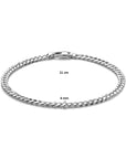 Zilver Wit Armband Gourmette 4,0 Mm 21 Cm 4-Zijdes Geslepen 1021789