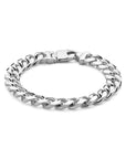 Zilver Wit Armband Gourmette 10 Mm 21 Cm 6-Zijdes Geslepen 1021791