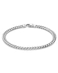 Zilver Wit Armband Gourmette 5,0 Mm 21 Cm 4-Zijdes Geslepen 1021801