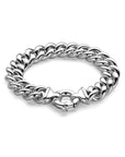 Zilver Wit Armband Gourmette 13 Mm 19,5 Cm Met Groot Springslot 1021857