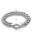 Zilver Wit Armband Gourmette 13 Mm 19,5 Cm Met Groot Springslot 1021857