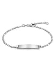 Zilver Wit Graveerarmband Figaro Plaat 5,0 Mm 16 - 18 Cm 1021883