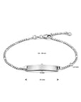 Zilver Wit Graveerarmband Figaro Plaat 5,0 Mm 16 - 18 Cm 1021883