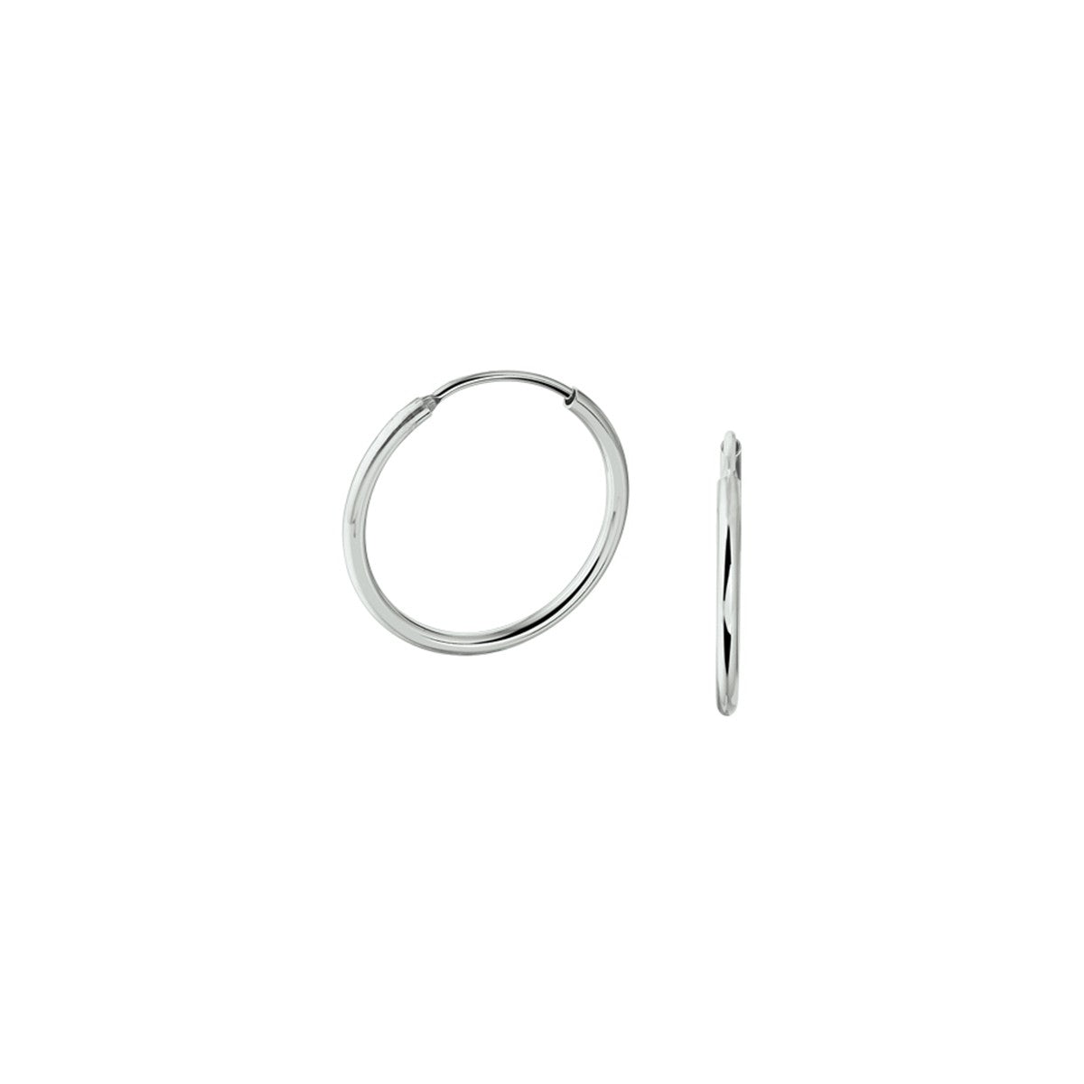 Zilver Gerhodineerd Oorringen 1,7 MM Ronde Buis 1304790