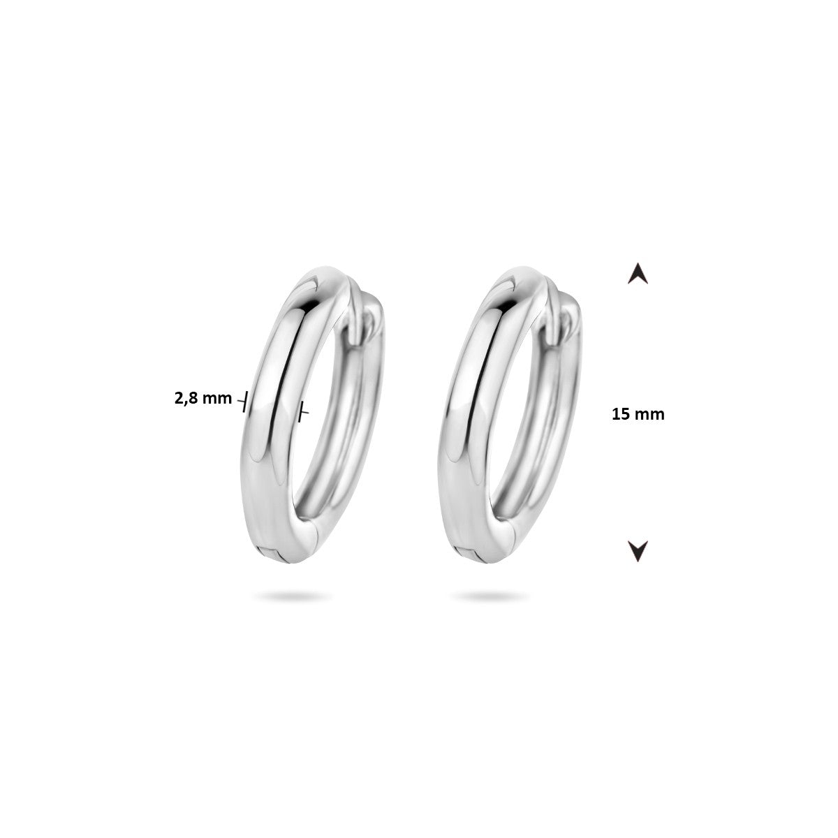 Zilver Gerhodineerd Oorringen 2,8 MM Voor Oorringhangers 1304825