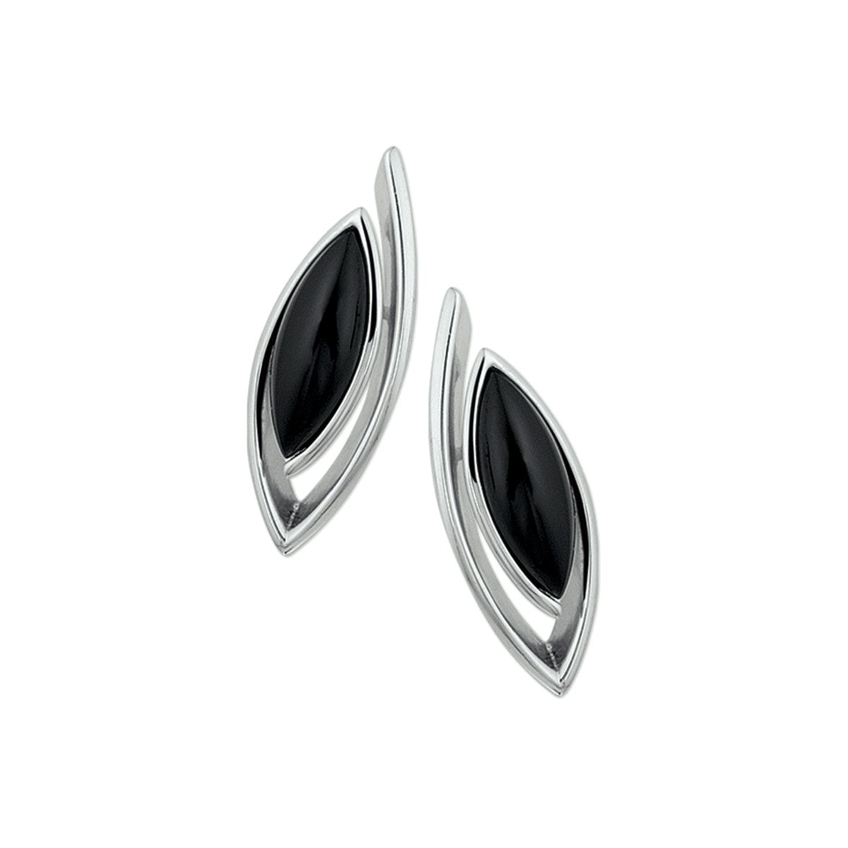 Zilver Gerhodineerd Oorknoppen Onyx 1305908