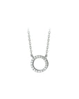 zilver gerhodineerd collier zirkonia 40 + 4 cm 1316980