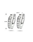 Zilver Gerhodineerd Klapoorringen 3 MM Zirkonia 1317738