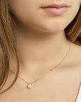 zilver gerhodineerd collier parel 41 + 4 cm 1318368