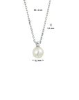 zilver gerhodineerd collier parel 41 + 4 cm 1318368