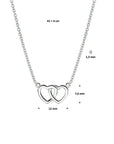 zilver gerhodineerd collier hart 41 + 4 cm 1318913