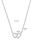 zilver gerhodineerd collier hart 41 + 4 cm 1318913