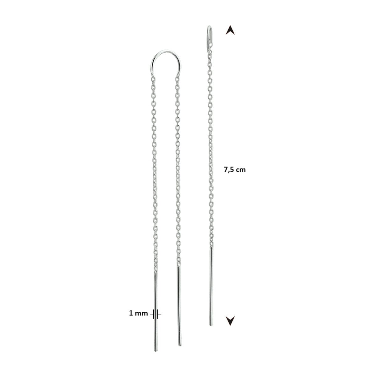 Zilver Gerhodineerd Doortrekoorbellen 1321327