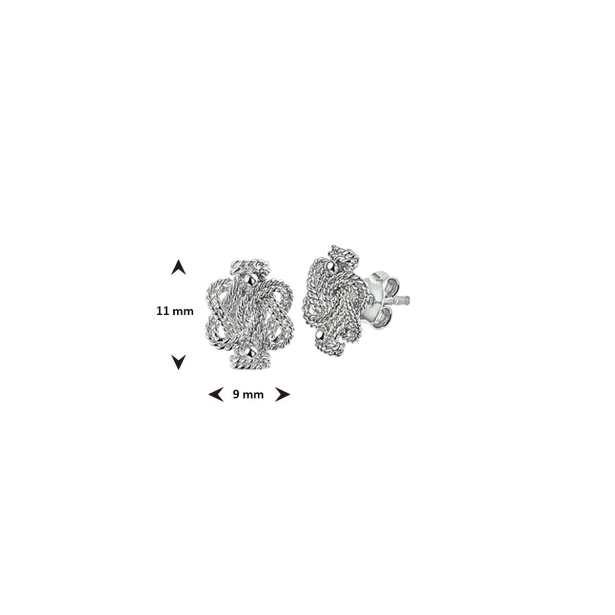 Zilver Gerhodineerd Oorknoppen Surinaamse Mattenklopper 1321355