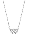 zilver gerhodineerd collier hartjes zirkonia 41 + 4 cm 1321506