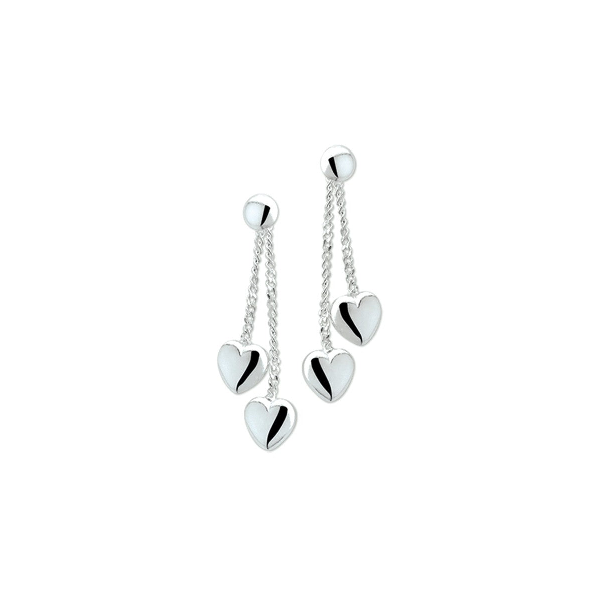 Zilver Gerhodineerd Oorhangers Hart 13223224