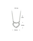 zilver gerhodineerd collier hart zirkonia 1,0 mm 40 + 4 cm 1322370