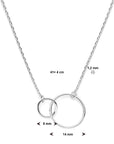 zilver gerhodineerd collier rondjes 41 + 4 cm 1323934