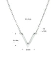 zilver gerhodineerd collier v 41 + 4 cm 1324003