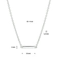 zilver gerhodineerd collier balkje 41 + 4 cm 1324008