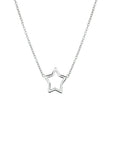 zilver gerhodineerd collier ster 41 + 5 cm 1324190