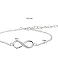 Zilver Gerhodineerd Armband Infinity Zirkonia 1324383