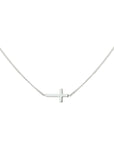 zilver gerhodineerd collier kruis 40 + 5 cm 1324419