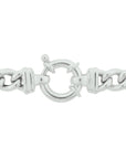 zilver gerhodineerd collier gourmette 7,5 mm 45 cm met groot springslot 1324432