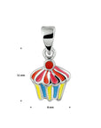 zilver gerhodineerd hanger cupcake 1324753