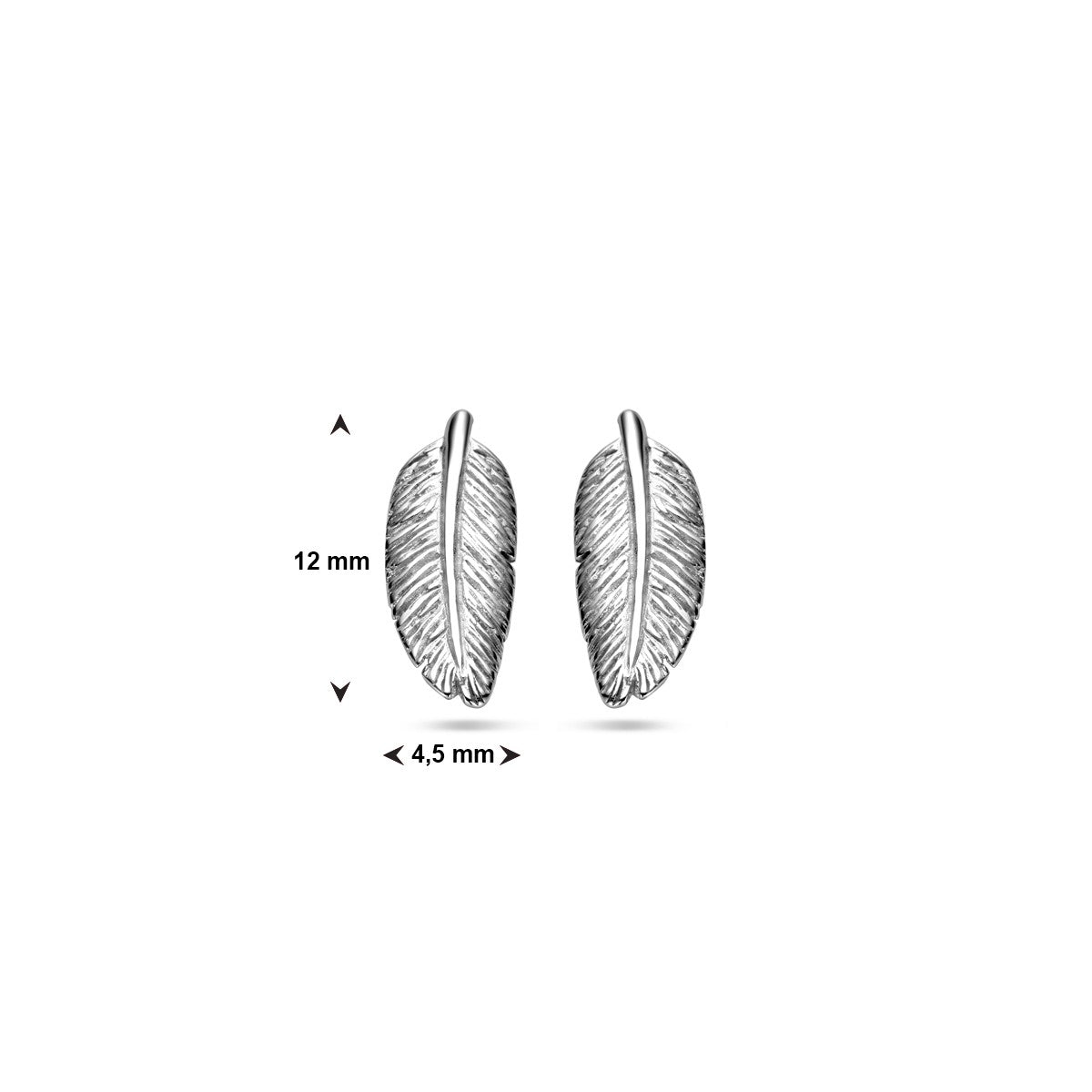 Zilver Gerhodineerd Oorknoppen Veer 1325526