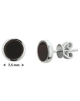 Zilver Gerhodineerd Oorknoppen Onyx 1326610