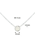 zilver gerhodineerd collier parelmoer 42 + 3 cm 1326614