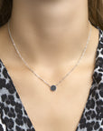 zilver gerhodineerd collier onyx 42 + 3 cm 1326616