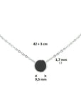 zilver gerhodineerd collier onyx 42 + 3 cm 1326616